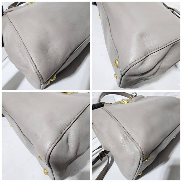 SOLD***Authentic Fendi Leather Peekaboo Satchel Bag Grey - Picture 4 of 15